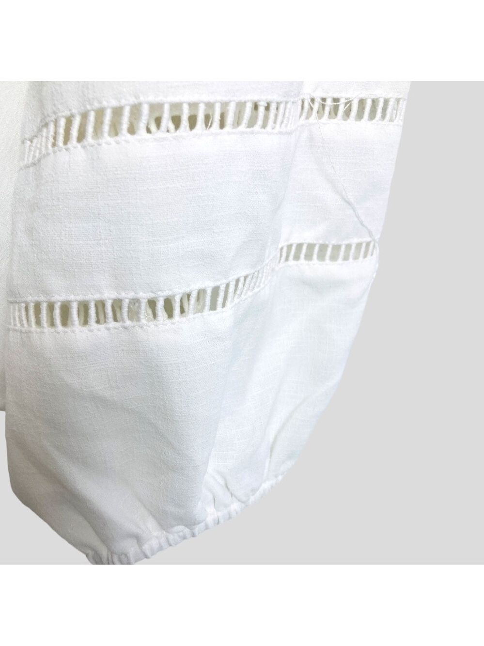 Torrid 2 Women’s White Eyelet Top Front Lace-up Cottagecore, Boho Long Sleeve - Picture 11 of 14